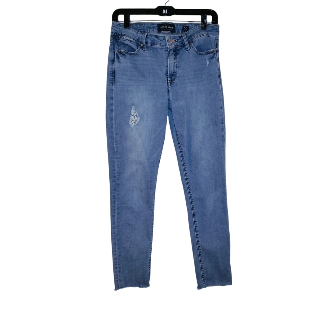 Lucky Brand Light Wash Raw Hem Distressed Jeans